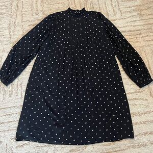 Ann Taylor Black Dress with gold and white diamond pattern